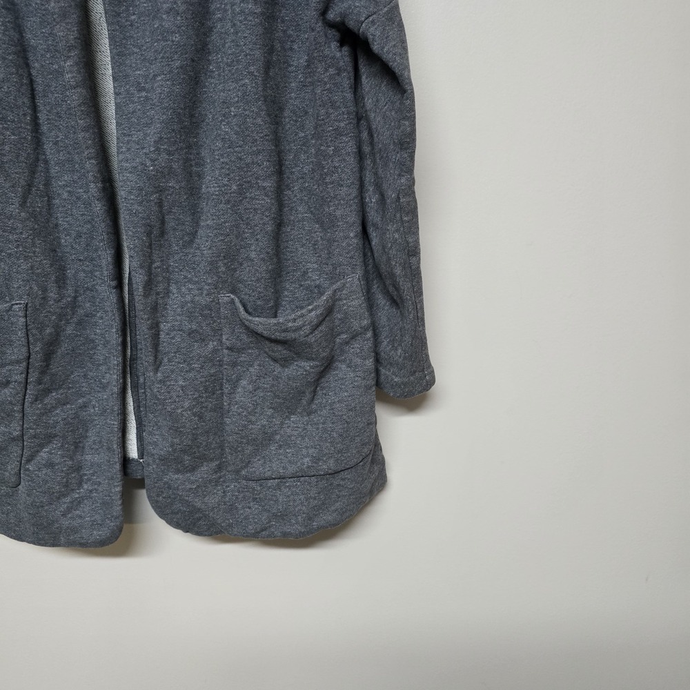 James Perse Womens 100% Cotton Hooded Open Cardigan‎ Sz 2 Medium Gray Casual - Picture 2 of 9